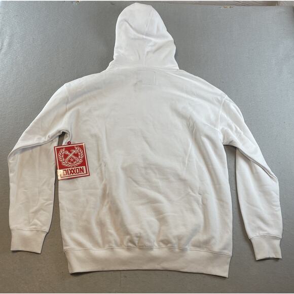 Dixxon Mens Sz L Red Box Crest Pullover Hoodie Sweatshirt White - Picture 9 of 13
